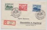 DR / III. Reich, 1939, Mi.- Nr.: 695- 697 als Satzbrief- MiF auf Einschreiben- Fernbrief, vom Nürburgring nach Haunstetten