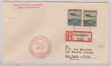 DR 606 + 7, in Satz- MiF auf E.- Brief, zur Nordamerikafahrt befördert per Zeppelin nach New York (n´s. mit AK Stempel)