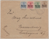 DAP Marokko, 1908, Mi.- Nr.: 21- 24 in MiF, auf Fernbrief von Tanger nach Braunschweig