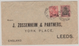 DAP, Türkei, 1901, Mi.- Nr.: 13 Ib + 18I als MiF auf Auslandsbrief von Smirna nach Leeds (GB) => Portostufe!!!