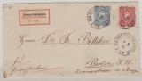 DR, Pfennige, 1876, Mi.- Nr.: 33 (aa!)+ 34 in MiF auf Einschreiben- Fernbrief von Mengeringhausen nach Berlin, gepr. Wiegand BPP!