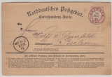 DR- Brustschilder, 1872, Mi.- Nr.: 4 als EF auf Fernpostkarte, von Leipzig (netter AD- Stempel!) nach Berlin