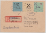 Grossräschen, 1945, Mi.- Nr.: 7, 18 + 20 als MiF auf Einschreiben- Fernbrief von Grossräschen nach Köln
