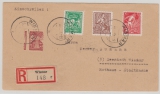 MVP, 1945, Mi.- Nrn.: 23- 25 (kpl. Satz) u.a. in MiF auf Einschreiben- Ortsbrief innerhalb von Wismar