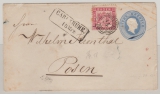 Baden, 1863,  6 Kr.- GS- Umschlag + Mi.- Nr.: 18, als Zusatz auf Fernbrief von Karlsruhe nach Posen