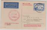 DR, 1929, Mi.- Nr.: 423 als EF auf Zeppelinkarte,  Friedrichshafen per 1.Weltrundfahrt nach Tokio, rs. netts Zeppelinfoto