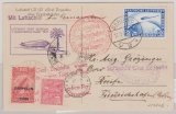 DR, 1931, Mi.Nr.: 423 in MiF auf Zeppelinkarte, per 2. Südamerikafahrt + Anschlußfl., von Berlin nach Recife +  Friedrichshafen