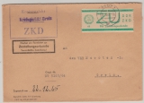 DDR, 1965, ZKD E, Mi.- Nr.: 1 als EF auf Ortsbrief innerhalb von Greiz