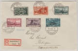 Saargebiet, 1935, Mi.- Nr.: 180- 81 + 185 + 189- 90 in MiF auf Einschreiben- Fernbrief von Saarbrücken nach Ratingen