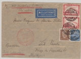 DR, 1934, Mi.- Nr.: 455 (2x) u.a. als MiF auf Luftpost- Auslandsbrief von Halle nach Sau Paulo (Brasilien)