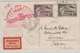 UDSSR, div. Zeppelin- Marken, Mif zur Polarfahrt auf Zeppelin- E. Postkarte via Malyguin, Leningrad nach Anvers (B.)
