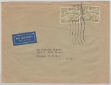 Berlin, 1949, Mi.- Nr.: 57 (2x) in MeF auf  Luftpost- Auslandsbrief ( 2. oder 3. Gew. Stufe?) von Berlin nach Chicago (USA)