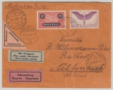 Schweiz, 1928, Mi.- Nrn.: 183 + 191 in MiF auf NN- Luftpost- Eilbotenbrief von wolfhalden nach Neftenbach