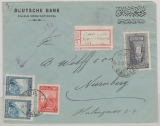 Ottomanisches Reich / Türkei, ca. 1900, 28,5 Grouchi MiF auf Auslandseinschreiben von Konstantinopel nach Nürnberg