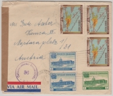 Dominikanische Republik, ca. 1948,  37 C. als MiF auf Auslands- Luftpostbrief von Altos... nach Wien (A), mit Ös.- Zensur