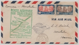 Neu Caledonien, 1940, 6,75 Fr. MiF auf Erstflugbrief von Noumea nach Honolulu, vs. mit Abgangs- und Flugbestätigungsstempel