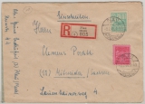 MVP, 1946, Mi.- Nrn.: 39 u.a. als MiF auf Einschreiben- Fernbrief (doppelt verwendeter Umschlag) von Plau nach Mitweida