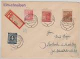 MVP, 1946, Mi.- Nrn.: 36x + y, 37 u.a. als MiF auf Einschreiben- Fernbrief von Sanitz nach Rostock, geprüft Kramp BPP