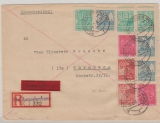 MVP, 1946, Mi.- Nrn.: 38 (2x) + 39 (3x) u.a. als MiF auf Eilboten- E.- Fernbrief von Neubrandenburg nach Nürnberg