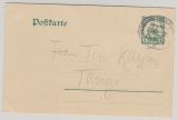 DOA, 1910, 4 Heller- GS, (Mi.- Nr.: P 18) gelaufen per Bahnpost (Usambara, Zug 2, b) nach Tanga