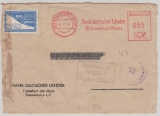 Bizone, 12.1948, Freistempel- Frankatur + Flugpost- Zulassungsmarke 1, auf auslandsbrief von FF/M nach Wien (A)