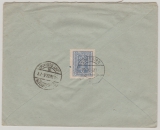Österreich, 1922, 620 Kronen MiF vs. + rs. auf Auslandseinschreiben von Dornbirn nach Grötzingen, mit Dt. Zensur!