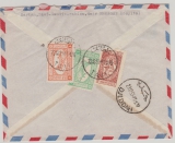 Saudi- Arabien, 1953, 5,1/8 Saudi-Riyal (rs.) in MiF auf Auslands- Luftpostbrief von Djeddah nach Berlin