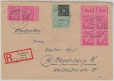 MVP, 1946, Mi.- Nrn.: 8 DZ, u.a. auf Einschreiben- Fernbrief von Neubukow nach Magdeburg, tiefstgeprüft Kramp BPP
