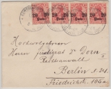 DAP, Türkei, 1907, Mi.- Nr.: 25 (4x), als MeF auf Fernbrief von Constantinopel nach Berlin