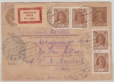 UDSSR, 1929, 5 Kop.-GS- Karte + 10 Kop. (4x) Zusatzfr. auf Luftpost- Auslandspostkarte von Moskau nach Berlin