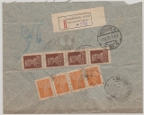 UDSSR, 1925, 7 Kop. (4x) + 1 Kop. (4x) in MiF rs. auf Aulands- Einschreiben von Nadezdinskij prijsk nach Berlin