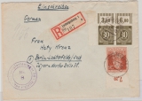 Kontrollrat West, 1948, Mi.- Nrn.: 328 b (WOR, 2x), u.a. in MiF auf Einschreiben- Fernbrief von Ludwigsburg nach Berlin