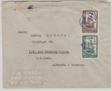 Angola / Port. Westafrika, 1950, 5 Ag. MiF auf Luftpost- Auslandsbrief von Cubal (?) nach Bad Homburg