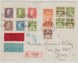 Dänemark 1943, 155 Öre MiF auf Eilboten- Luftpost- Einschreiben-  Auslandsbrief von Vedbaek nach Zürich (CH)