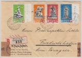 Schweiz, 1940, Mi.- Nrn.: 364- 67 als Satz- MiF Einschreiben- Auslandsbrief von Zürich nach Friedrichshafen, + Zensur