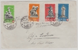Schweiz, 1940, Mi.- Nrn.: 364- 67 als Satz- MiF, als Auslandsbrief von Pfäffikon nach ... (bei Neu Ulm, D.), rs. Zensur