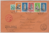 Schweiz, 1940, Mi.- Nrn.: 364- 67 u.a. als Satz- MiF auf Luftpost- Inlandsbrief von Samaden nach Winterthur