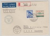 Schweiz, 1941, Mi.- Nr.: 395 u.a. als MiF auf Luftpost- Einschreiben- Inlandsbrief von Buochs nach Chur