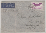 Schweiz, 1940, Mi.- Nr.: 191 als EF auf Luftpost- Auslandsbrief von Engelberg nach New York (USA)