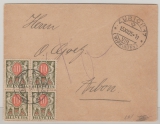 Schweiz, 1925, Mi.- Nr.: Portomarke 42 (4x) als MeF auf Fernbrief von Zürich nach Arbon, ungewöhnliche Frankatur, selten!