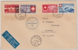 Schweiz, 1939, Mi.- Nr.: 337 u.a. in MiF auf Flugpostbrief von Zürich nach Liestal, vs. mit Ankunftstempel