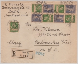 Schweiz, 1925, Mi.- Nr.: K 24 / 25 (je2x) u.a. in MiF auf Auslands- Einschreiben von Bern nach Milwaukee (USA)