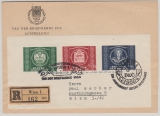 Österreich, 1950, Mi.- Nr.: 943- 45 (als Block) in MiF auf Ortseinschreiben innerhalb von Wien