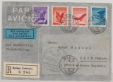 Lichtenstein, 1935, Mi.- Nr.: 143- 46 als MiF auf R.- Sonderflug- Auslandsbrief von Eschen nach Sion (CH)