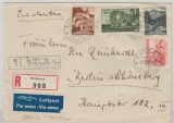 Lichtenstein, 1942, Mi.- Nr.: 175 u.a. als MiF auf Einschreiben- Luftpost- Auslandsbrief von Schaan nach Berlin