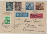 Lichtenstein, 1935, Mi.- Nr.: 110 u.a. als MiF auf Eilboten- Luftpost- Auslandsbrief von Schaan nach Graz (A)