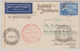 DR, 1931, DR Mi.- Nr.: 457 als EF auf Zeppelinkarte, von Berlin via 1. Südamerika + Anschlußflug nach Curityba- Parana