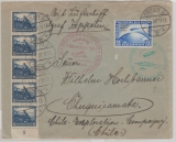 DR, 1932, DR Mi.- Nr.: 457 u.a. als MiF auf Zeppelinbrief, von Berlin via 2. Südamerika + Anschlußflug nach Chuquijamata