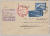 DR, 1930, DR Mi.- Nr.: 438 als EF auf Zeppelinkarte, von Hohenmölsen via 1. Südamerikafahrt  nach Buenos Aires (Argent.)