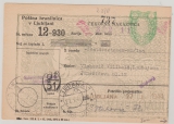 Dt. Bes. II. WK, Laibach, 1944, Portomarke Mi.- Nr.: 6, als EF rs. auf Zahlungsanweisung von Lubiana
